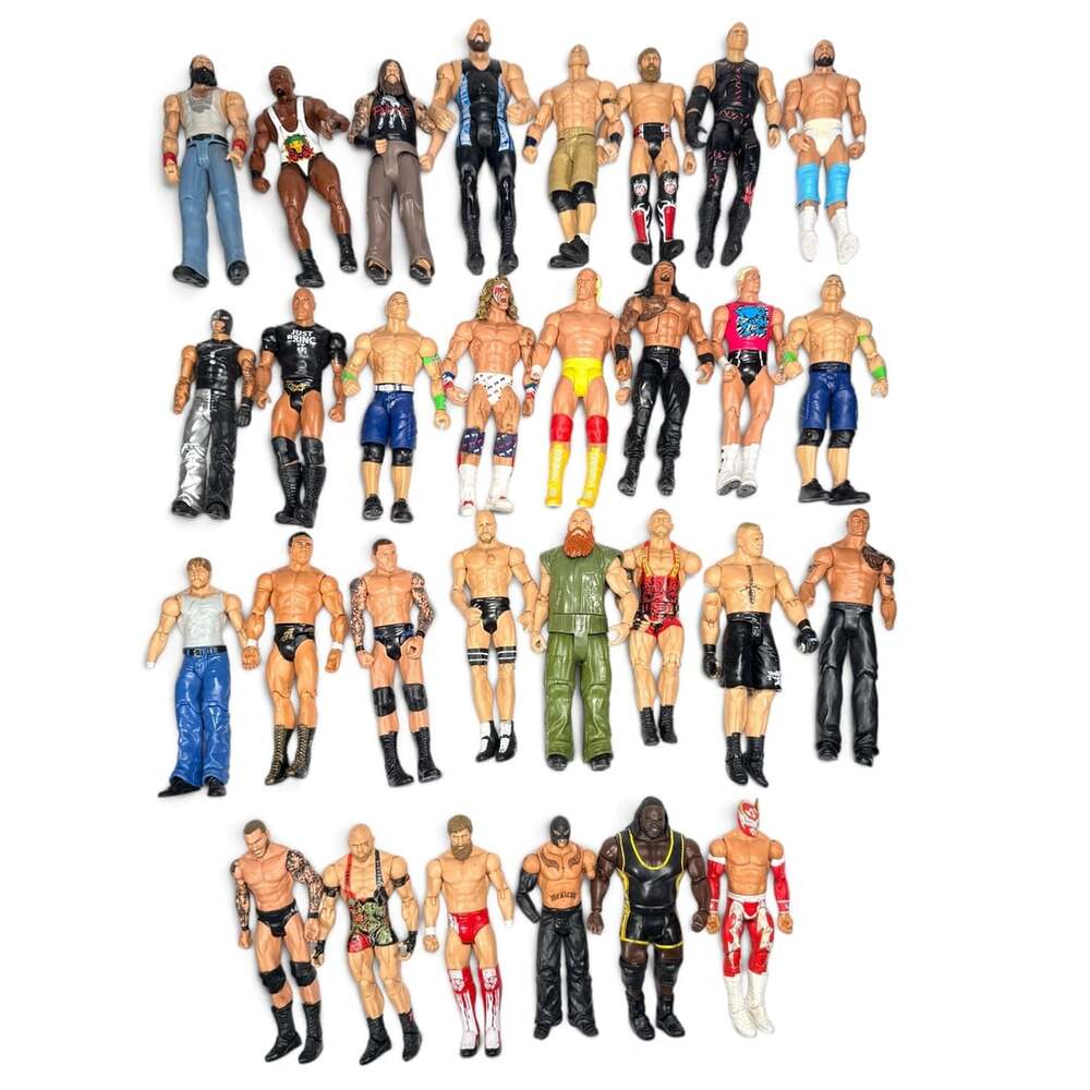 30 WWE Wrestling Action Figures Lot Loose Mixed Figures Rough Condition